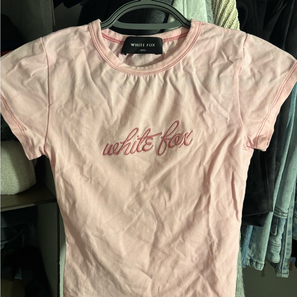 White Fox Boutique Pink Short Sleeve Tee